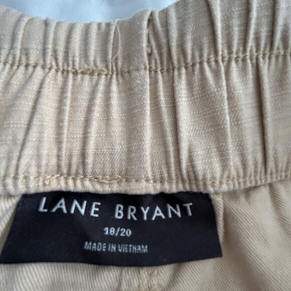 Lane Bryant Elastic Waist w/tie string closer Khaki Capri Pants size18/20 - Picture 3 of 4